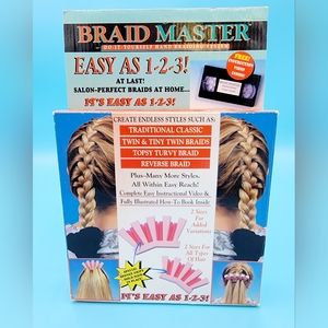 Vintage 1995 Braid Master DIY Hand Braiding System w VHS & How-To Book